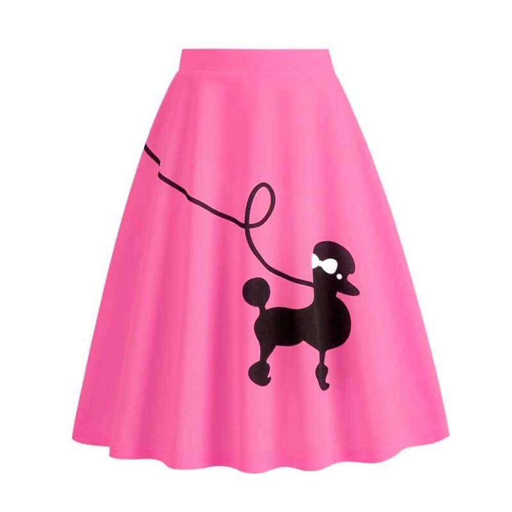 8569 Poodle Skirts 50s Outfit Halloween Costume 2024 High Waist Vintage